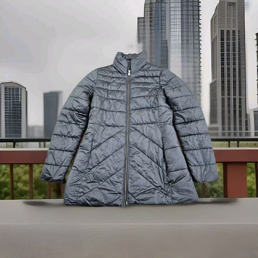 BARBOUR Shannon Quilted Womens Coat Padded Trim Collar Size 6 (Needs Zipper)